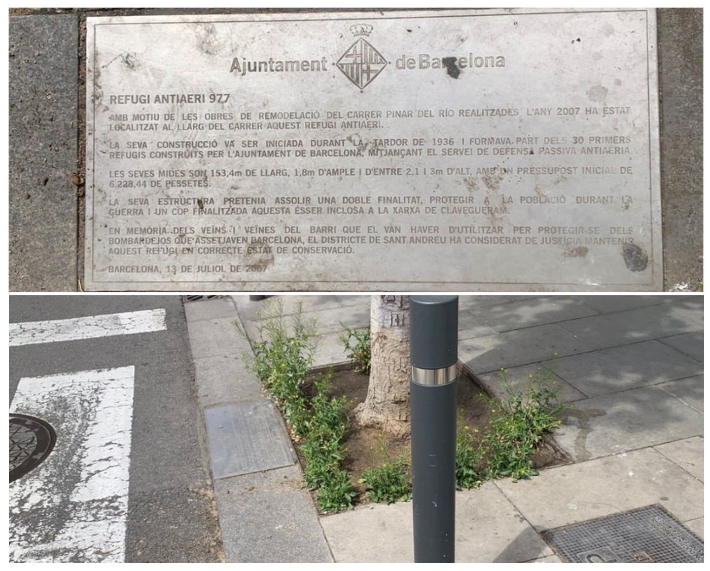 Placa del Refugi Antiaeri 977